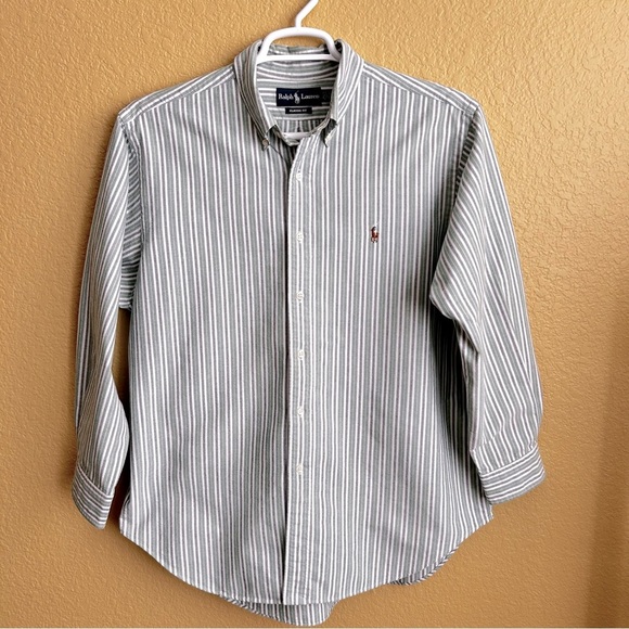 Ralph Lauren Classic Fit Oxford Striped Long Sleeve Button Down Shirt - Picture 1 of 8
